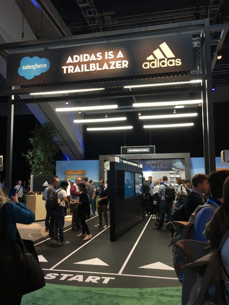 A Adidas booth at DreamForce.