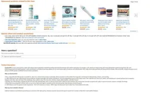 Product page example with no A+ content