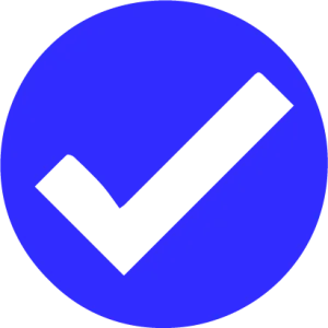 very small blue checkmark
